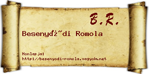 Besenyődi Romola névjegykártya
